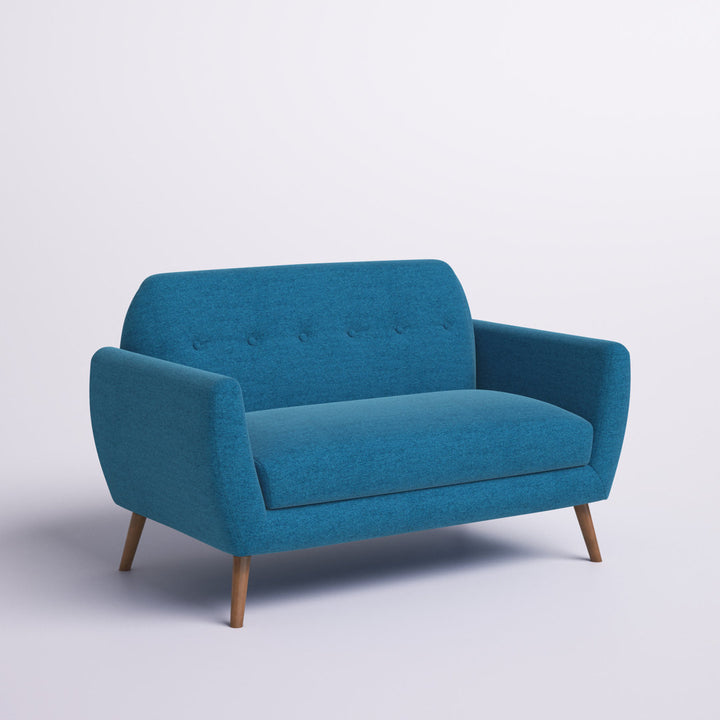 Carolos 58" Round Arms Loveseat Wade Logan® Upholstery Color: Blue