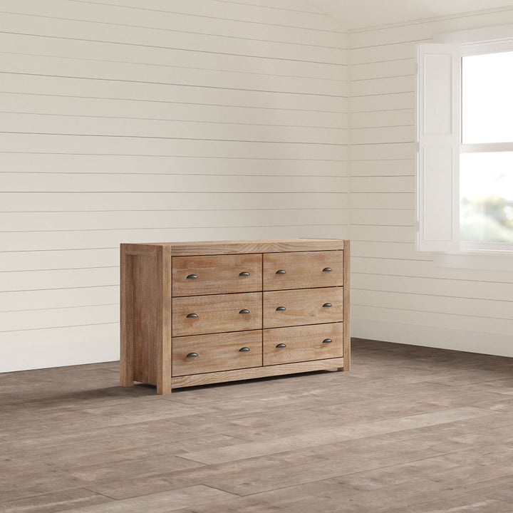 Montauk 6 Drawer Double Dresser Grain Wood Furniture Color: Driftwood