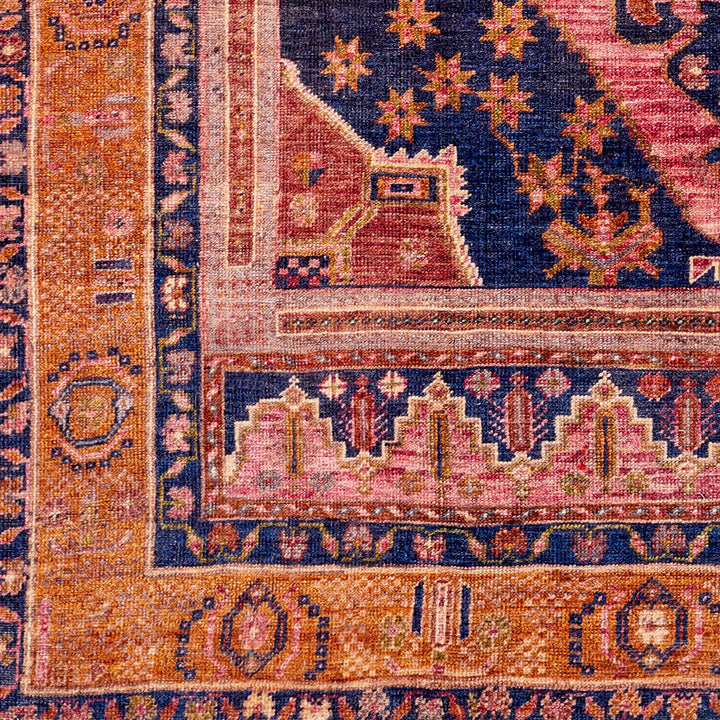 Westlake Machine Washable Oriental Dark Blue/Rose Area Rug Birch Lane™ Rug Size: Runner 2'7" x 7'10"