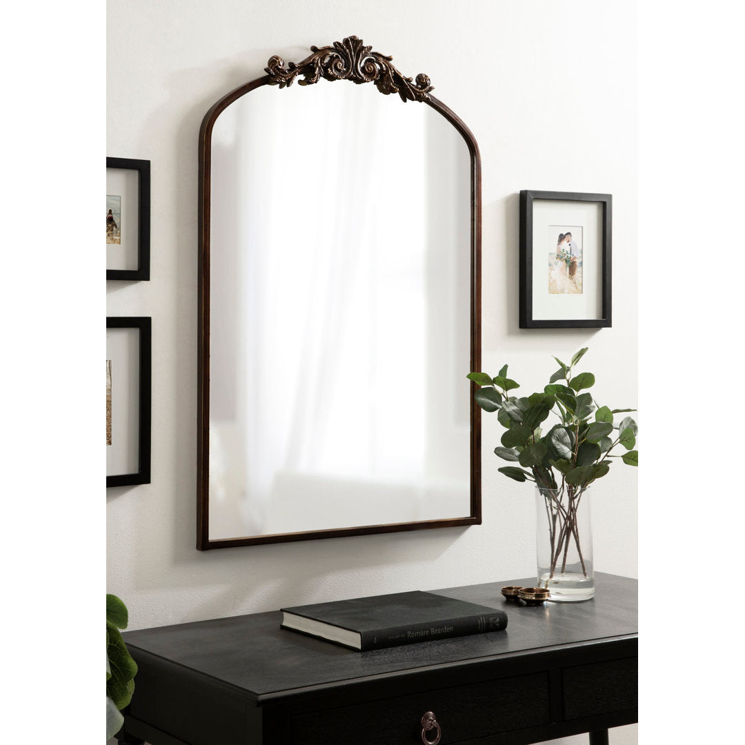 Anglo Arendahl Traditional Accent Mirror Fleur De Lis Living Size: 36" x 24" Finish: Bronze