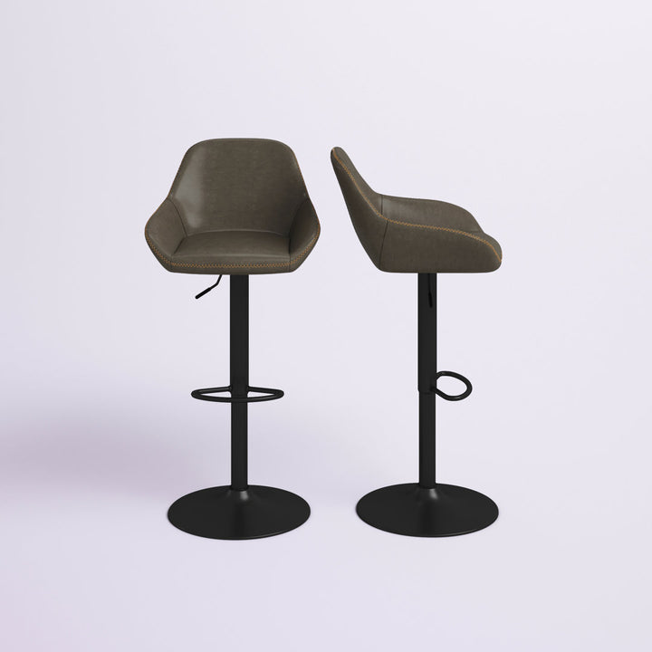 Thibodeaux Swivel Adjustable Height Bar Stool (Set of 2) Mistana™ Color: Gray