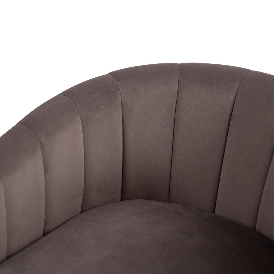 Lydia 29.5" Wide Velvet Upholstered Swivel Barrel Chair Latitude Run® Body Fabric: Gray Cotton Blend