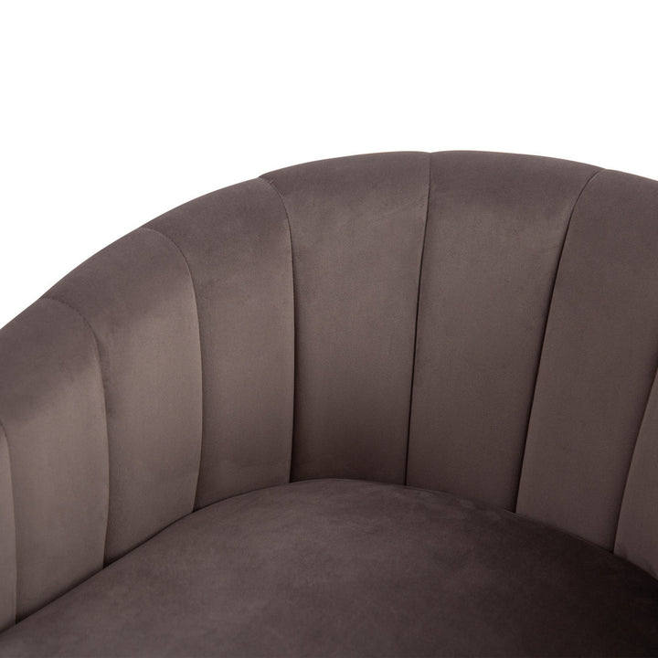 Lydia 29.5" Wide Velvet Upholstered Swivel Barrel Chair Latitude Run® Body Fabric: Gray Cotton Blend