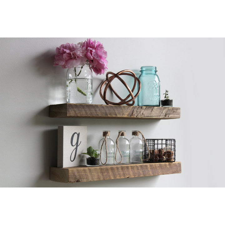 Joao 2 Piece Solid Wood Floating Shelf with Reclaimed Wood Gracie Oaks Size: 2" H x 18" W x 7" D Finish: Natural