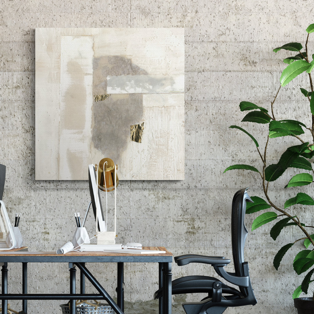 Neutral Gold I' - Wrapped Canvas Print Mercer41 Size: 16" H x 16" W x 1" D