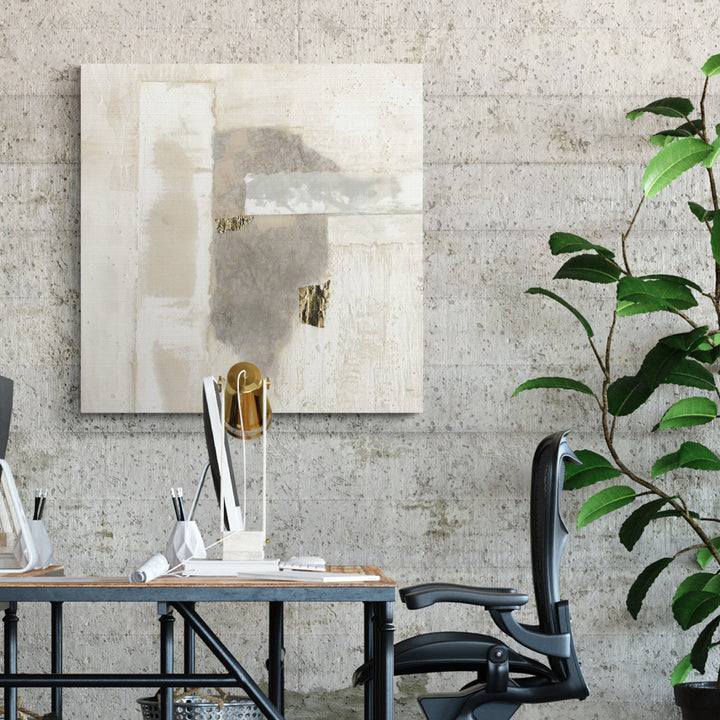 Neutral Gold I' - Wrapped Canvas Print Mercer41 Size: 16" H x 16" W x 1" D
