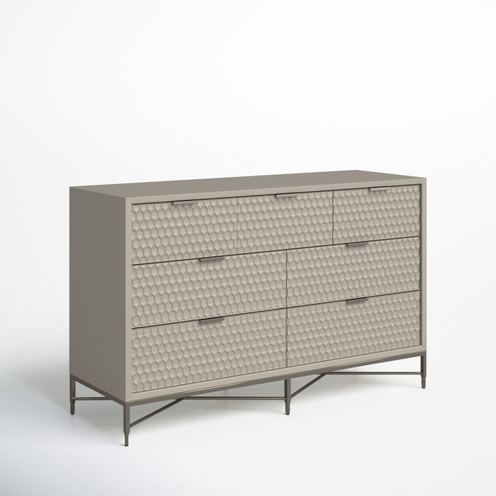 Capra 7 Drawer 56" W Double Dresser AllModern Color: Cement Gray