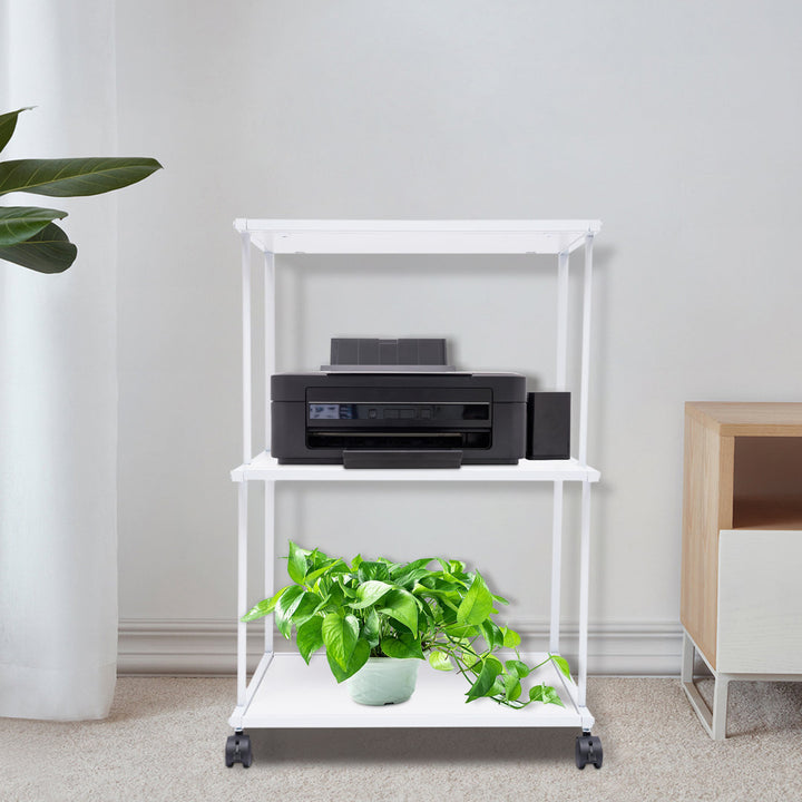 3-Shelf Office Printer Stand with Wheels YaoTown
