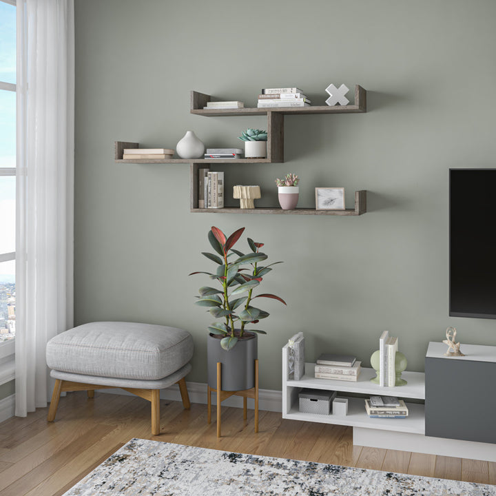 Ramage 3 Piece Accent Shelf Mercury Row® Finish: Dark Brown