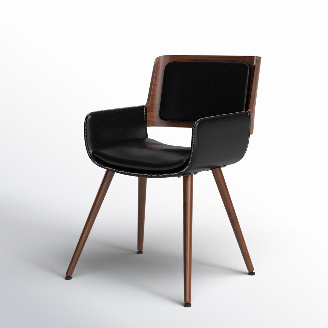 Seagraves Faux Leather Mid-Century Dining Chair Mercury Row® Upholstery Color: Polished Obsidian Faux Leather