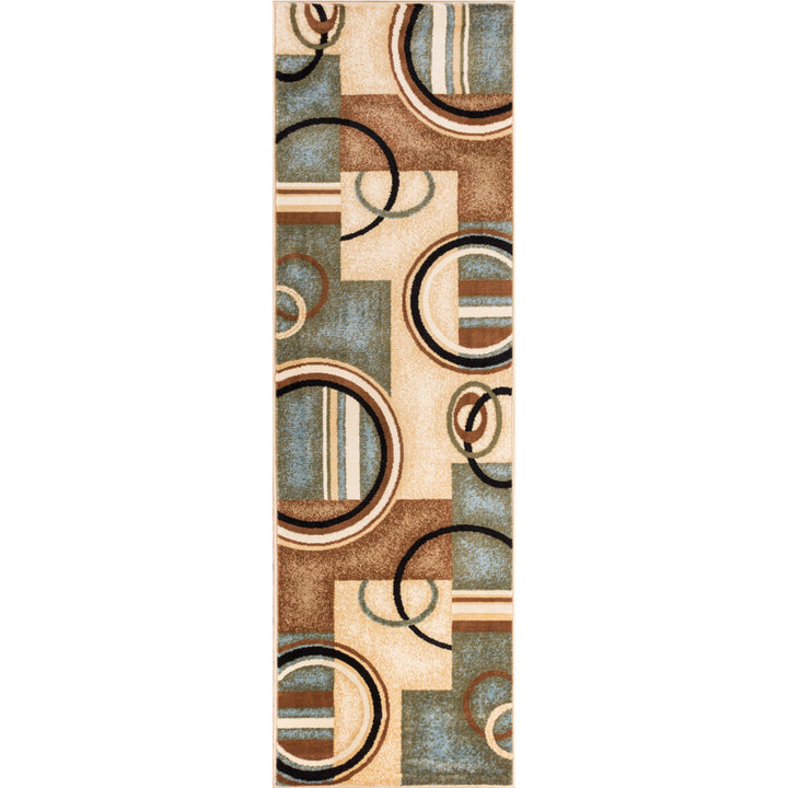 Abbie Arcs & Shapes Light Blue Modern Rug Winston Porter Rug Size: Runner 2'7" x 9'6"