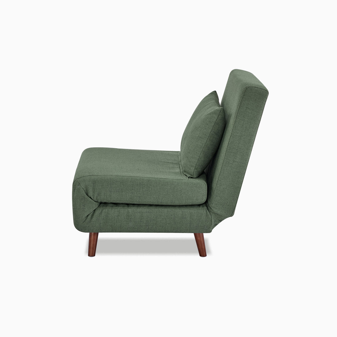 Jacquelyn 30.31" Wide Convertible Chair Mercury Row® Teen Leg Color: Coffee Fabric: Olive Green Polyester Blend