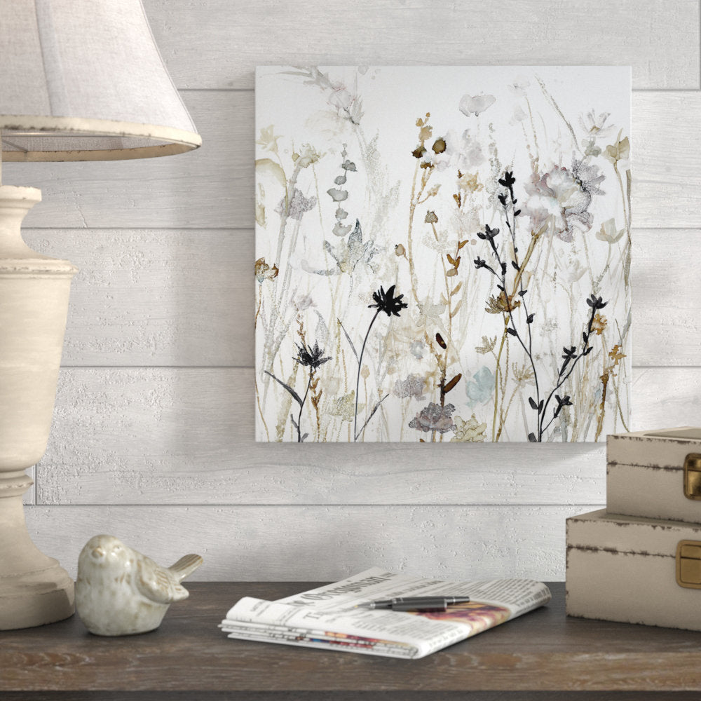 Wildflower Mist II - Painting Print Lark Manor™ Size: 40" H x 40" W x 1.5" D Format: Wrapped Canvas