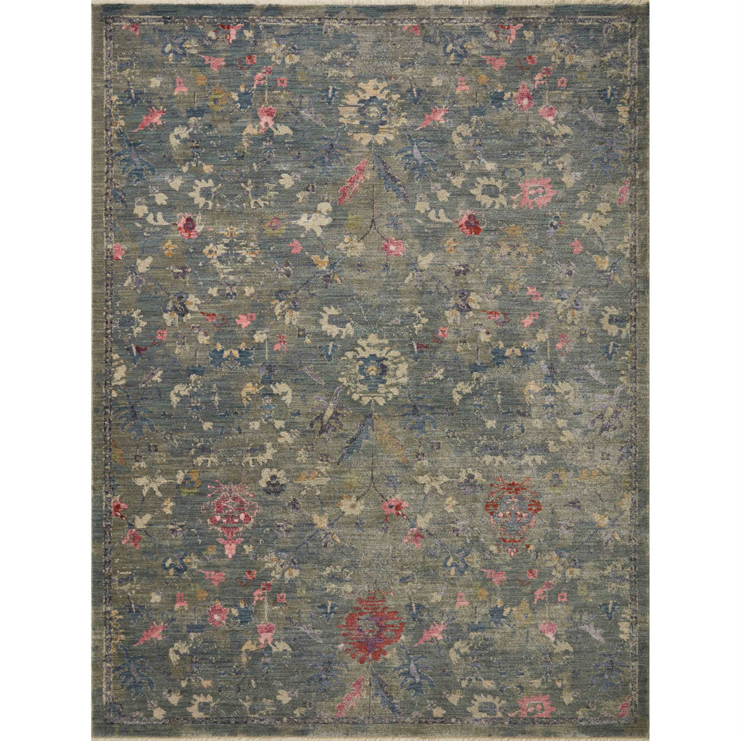 Febbas Oriental Machine Made Power Loom Area Rug in Moss Green Lark Manor™ Rug Size: Rectangle 2'7" x 4'