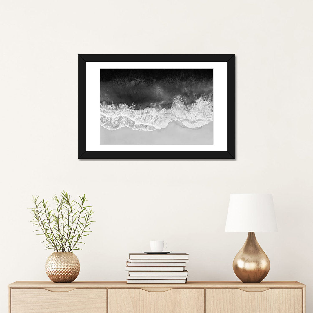 Waves in Black, Gray and White by Maggie Olsen Mercury Row® Size: 24" H x 32" W x 1" D Format: Black Framed