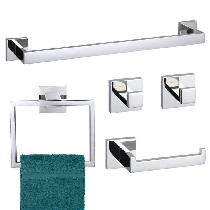 KOKOSIRI 5 Piece Bathroom Accessories Set (Set of 5) KOKOSIRI Finish: Polished Chrome