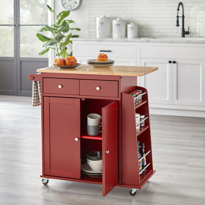 Ferraro Kitchen Cart Alcott Hill® Base Finish: Red
