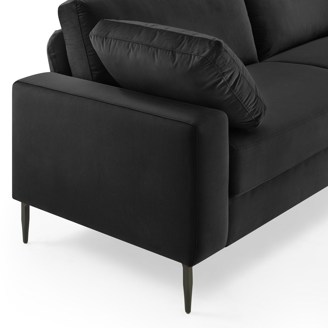 Jeses MINIMORE Modern Style Etta 84.3" Mid-Century Modern Design Sofa Corrigan Studio® Fabric: Black Velvet