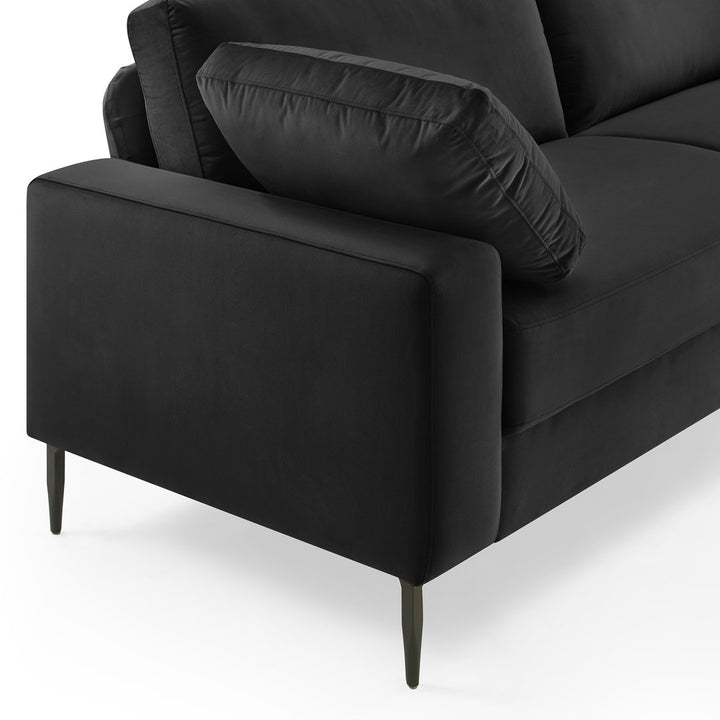 Jeses MINIMORE Modern Style Etta 84.3" Mid-Century Modern Design Sofa Corrigan Studio® Fabric: Black Velvet