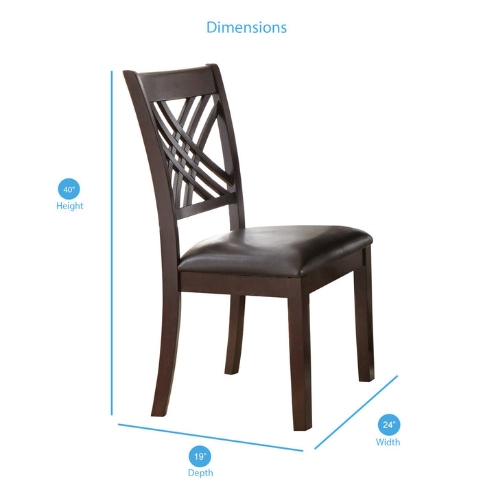 Earlville Solid Wood Cross Back Side Chair in Espresso Cherry (Set of 2) Lark Manor™