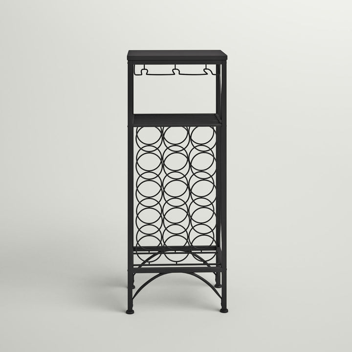 Arveda Home Bar, Wine Rack, Metal, Black, Black, Transitional Lark Manor™ Finish: Black
