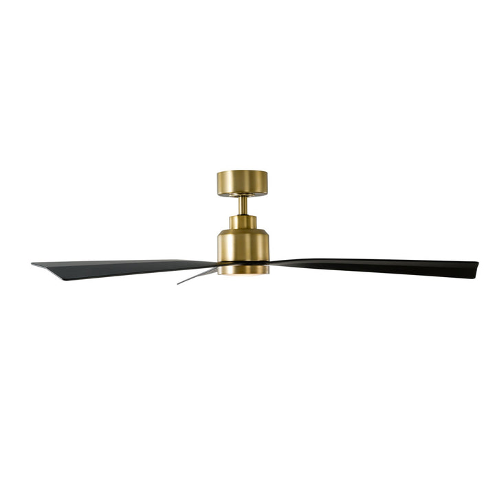 52" Smart Home Compatible 3 Blade Smart Ceiling Fan with Remote WAC Limited Fans Accessories: With Light Kit, Finish: Soft Brass with Matte Black Blades