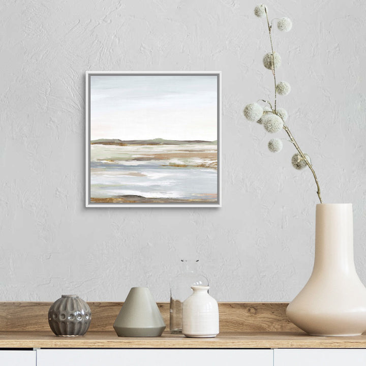 Vastness I by Eva Watts - Painting Print Wrought Studio™ Size: 14" H x 14" W x 1.75" D Format: White Framed Canvas