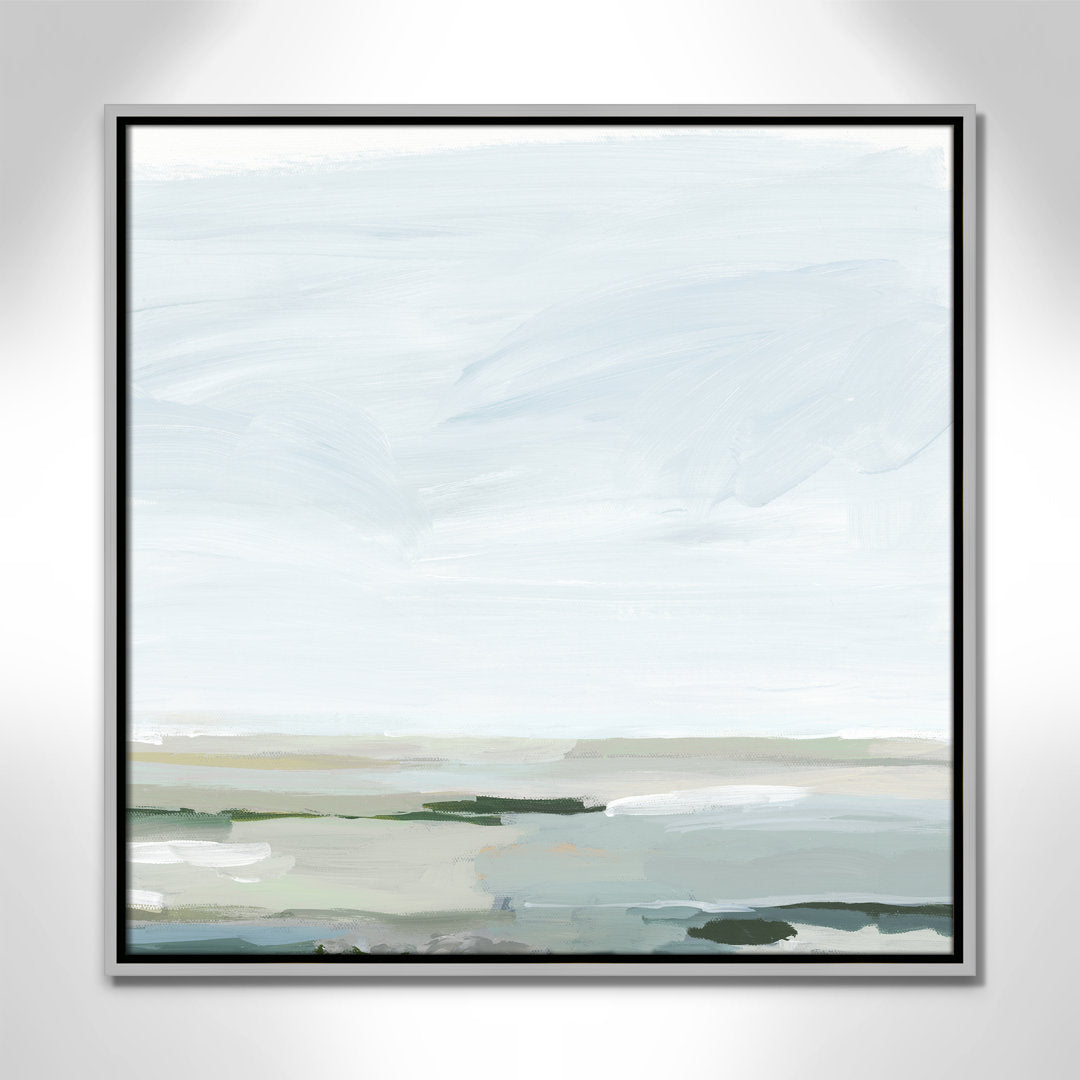 Pure Stillness - Floater Frame Painting Print on Canvas Joss & Main Size: 25.5" H x 25.5" W x 2" D Format: Silver
