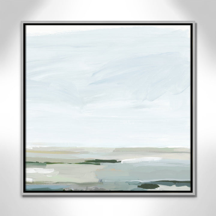 Pure Stillness - Floater Frame Painting Print on Canvas Joss & Main Size: 25.5" H x 25.5" W x 2" D Format: Silver