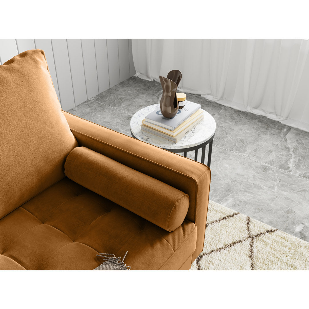 Sellner 70" Velvet Square Arm Tufted Seat Sofa George Oliver Fabric: Ginger Velvet