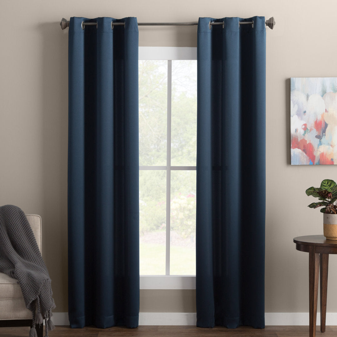 Wayfair Basics Room Darkening Grommet Curtain Panel Wayfair Basics® Curtain Color: Navy Size per Panel: 40" W x 63" L