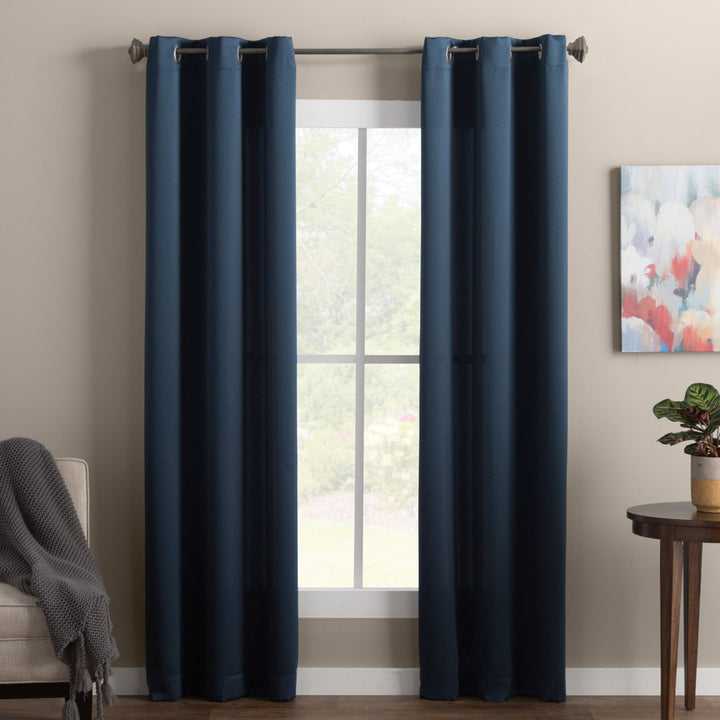 Wayfair Basics Room Darkening Grommet Curtain Panel Wayfair Basics® Curtain Color: Navy Size per Panel: 40" W x 63" L
