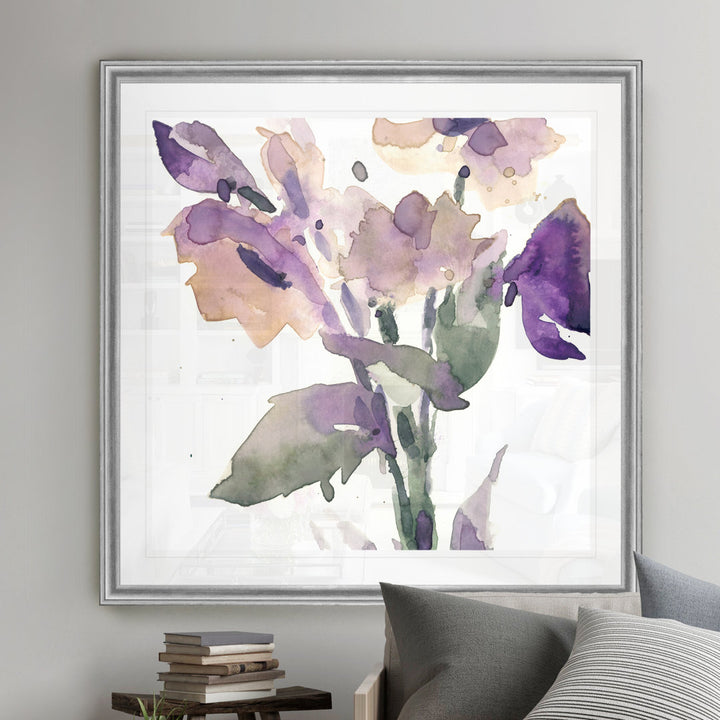 Garden Blooms II' Painting on Canvas Etta Avenue™ Size: 17.5" H x 17.5" W x 1.5" D Format: Silver Framed