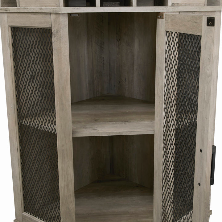 Haakenson 73" Height Corner Bar with Wine Storage Andover Mills™ Color: Stone Gray
