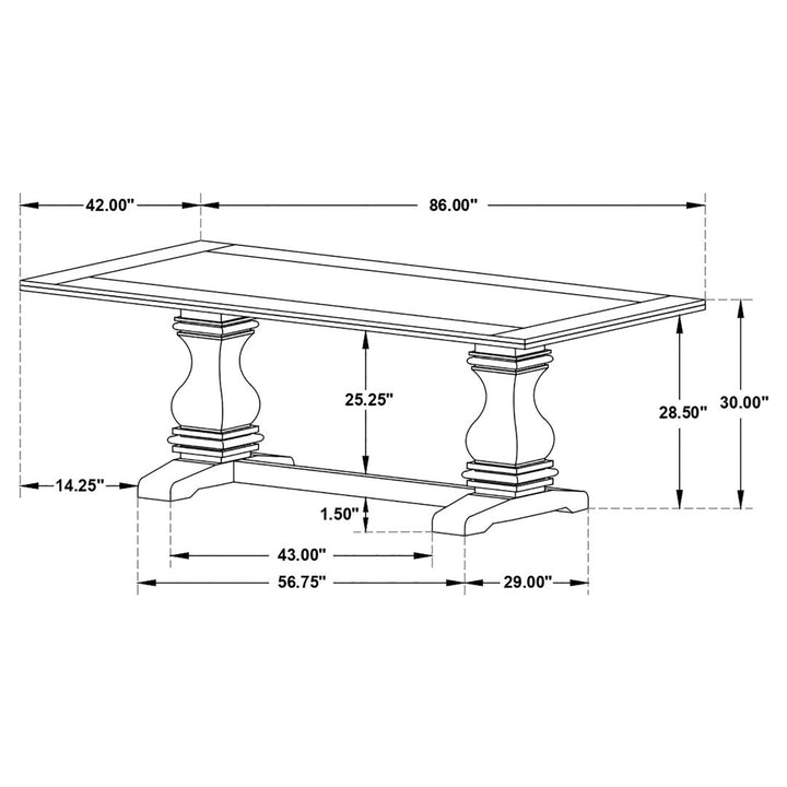 Caswell 29.75" Trestle Dining Table One Allium Way®