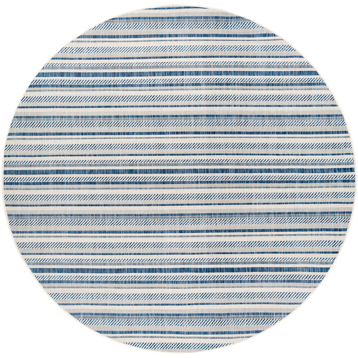 Bellino Striped Denim Indoor/Outdoor Area Rug Beachcrest Home™ Rug Size: Round 7'10"