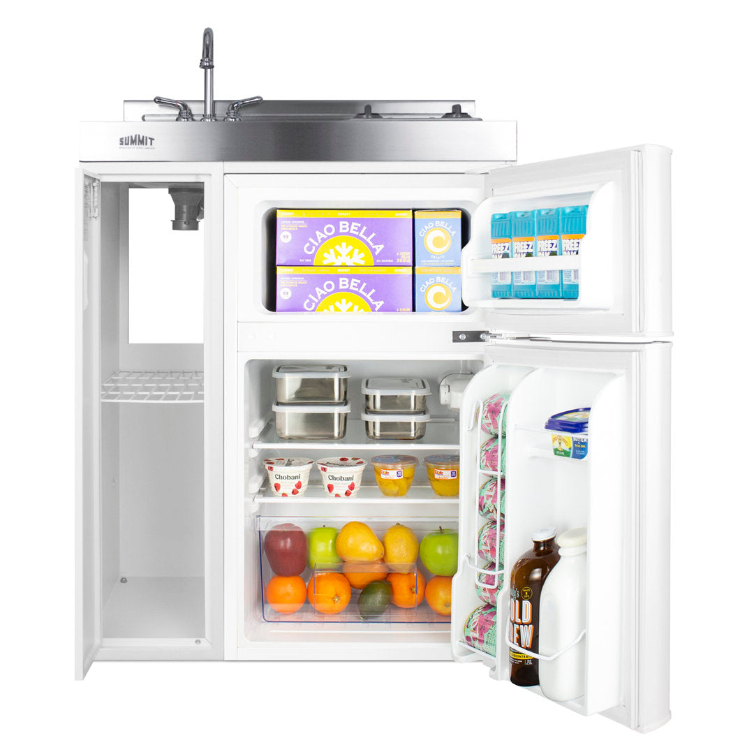 Summit Appliance All-In-One Combo Kitchens 2.93 Cubic Feet cu. ft. Mini Fridge with Freezer Kitchenette Summit Appliance