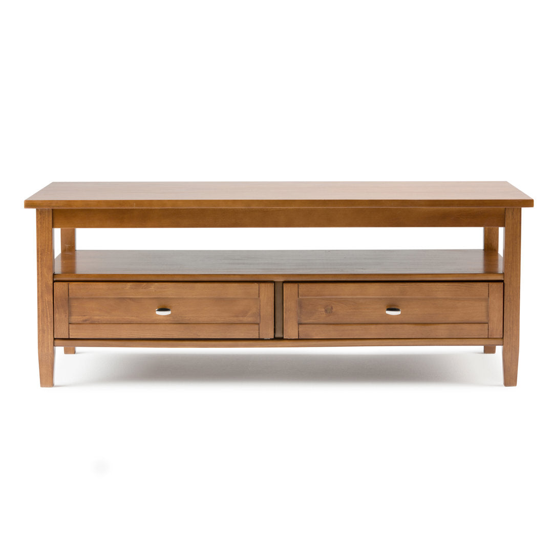 Warm Shaker SOLID WOOD 48 inch Wide Rectangle Transitional Coffee Table Simpli Home Color: Light Golden Brown