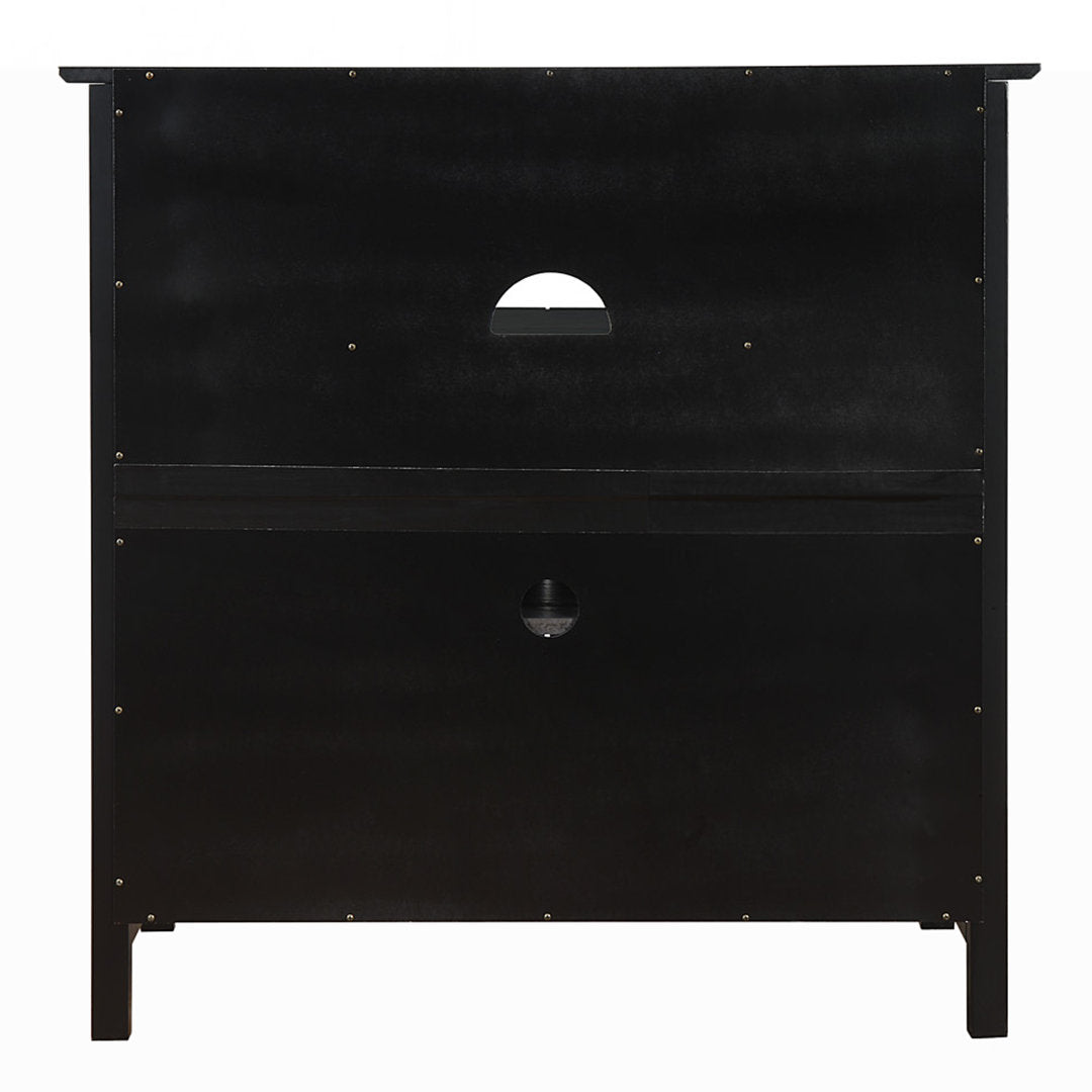 Bamard 40" TV Stand with Storage Cabinets Beachcrest Home™ Color: Black
