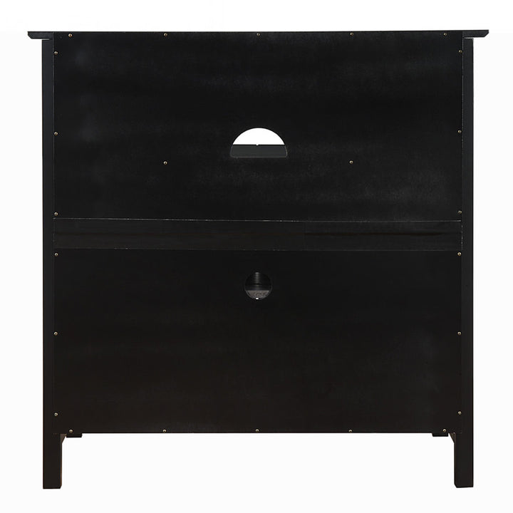 Bamard 40" TV Stand with Storage Cabinets Beachcrest Home™ Color: Black