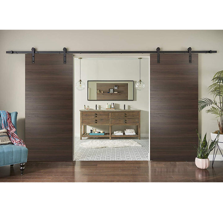 Planum Flush Wood Barn Doors with Installation Hardware Kit SARTODOORS Size: 24" x 80" Finish: Chocolate