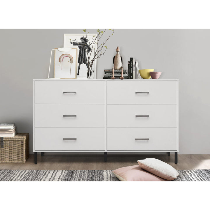 Alexei 6 Drawer 58.5" W Double Dresser Zipcode Design™ Color: White