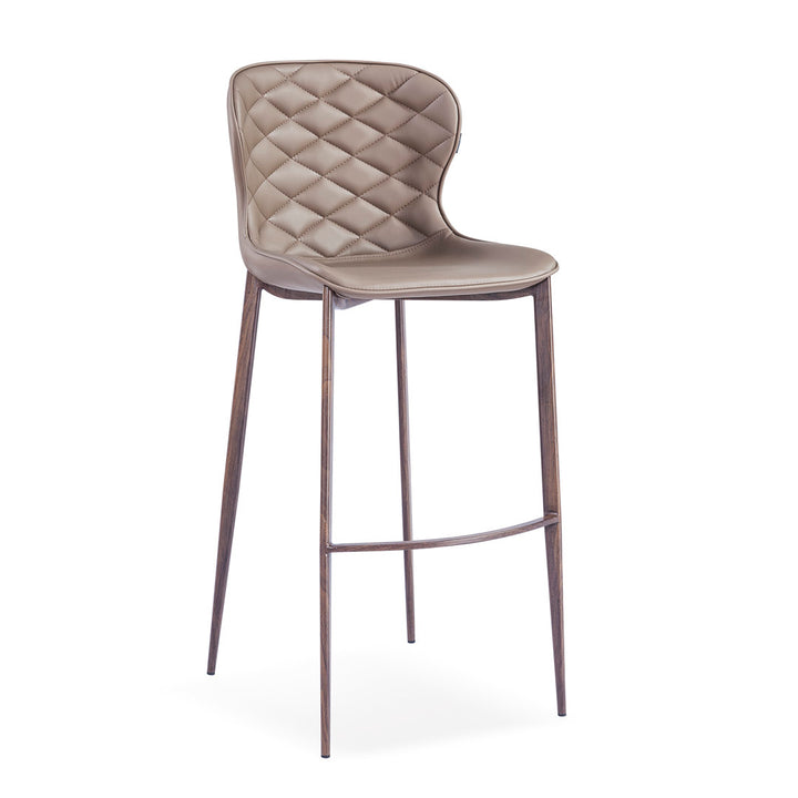 Albert Upholstered Bar & Counter Stool Upper Square™ Upholstery Color: Taupe, Base Color: Wood Veneer Seat Height: Counter Stool (24” Seat Height)