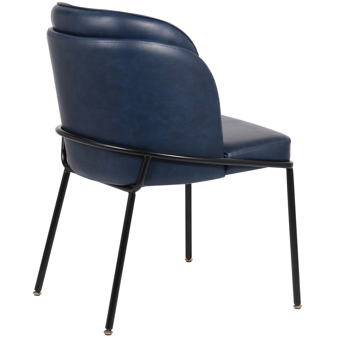 Philpott Faux Leather Dining Chair, Set Of 2 (Set of 2) Trent Austin Design® Upholstery Color: Navy