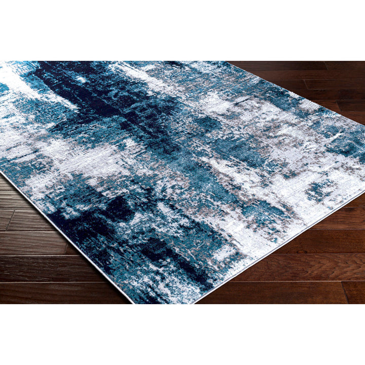 Cornwell Machine-Woven Abstract Aqua/Navy Area Rug Steelside™ Rug Size: Rectangle 2' x 3'