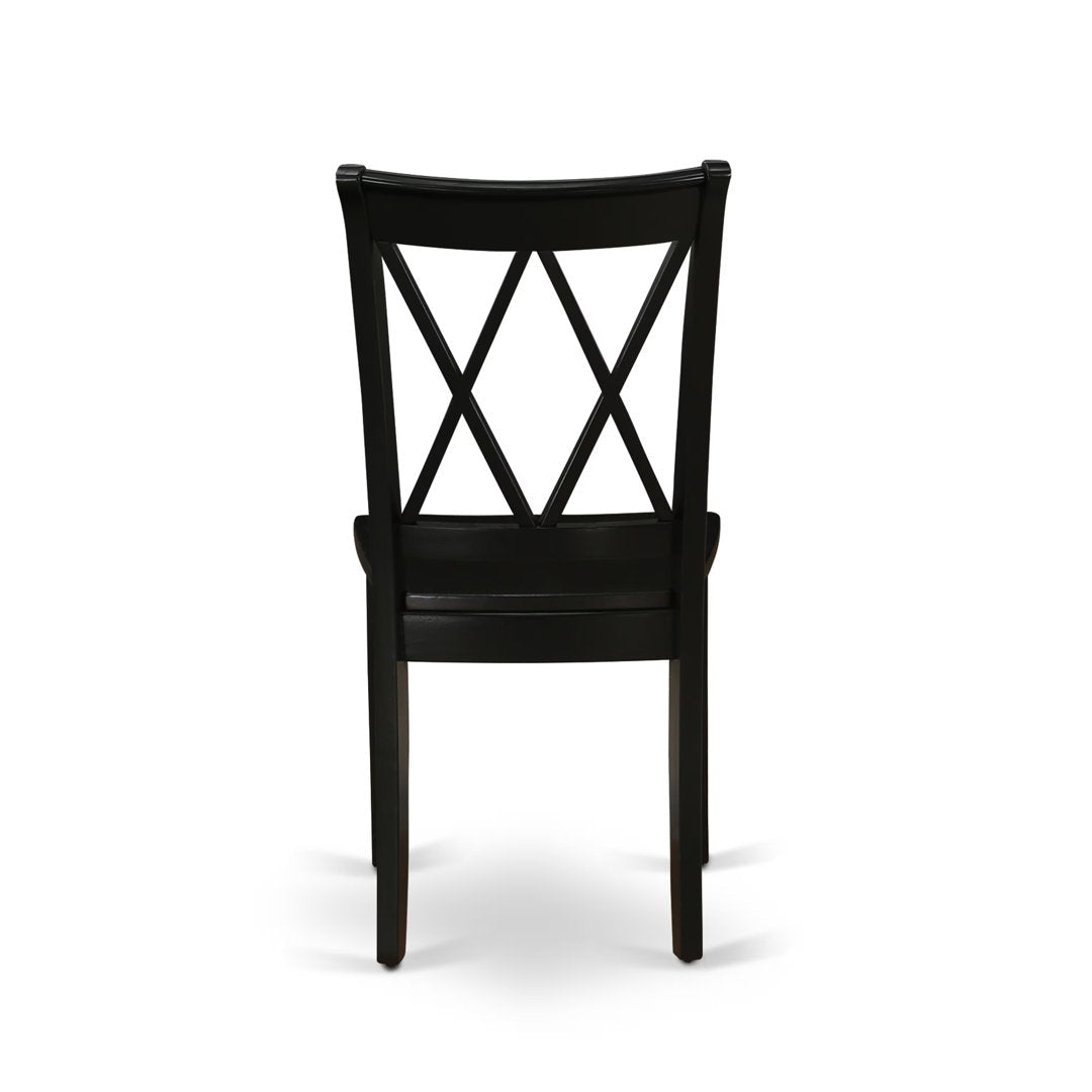 Letitia Solid Wood Double X-Back Side Chair (Set of 2) Lark Manor™ Color: Black