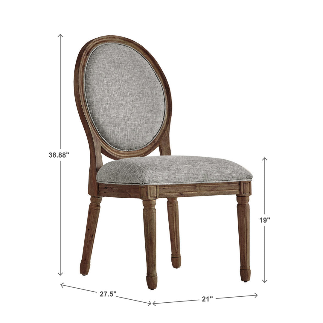 Libretto Linen Upholstered Side Chair (Set of 2) Kelly Clarkson Home Leg Color: Brown, Color: Gray Linen