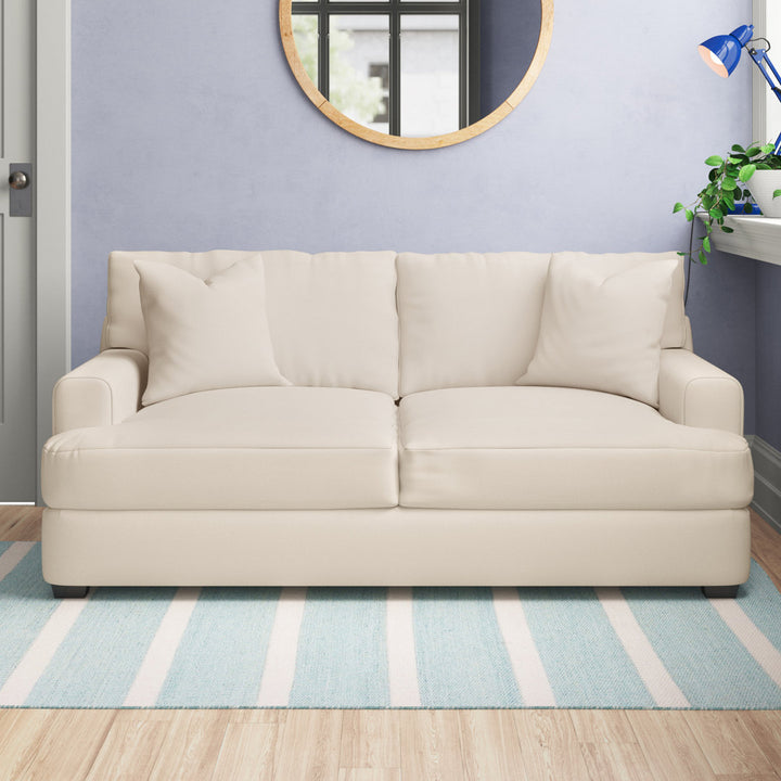 Emilio 65" Recessed Arm Loveseat With Reversible Cushions Wayfair Custom Upholstery™ Fabric: Nave Marine Performance Distressed Velvet