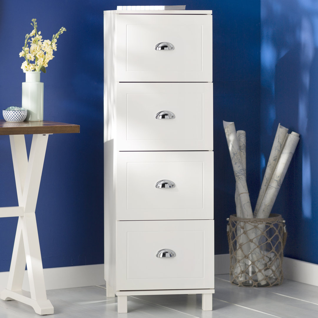 Brodan 4-Drawer Vertical Filing Cabinet Winston Porter Color: Antique White