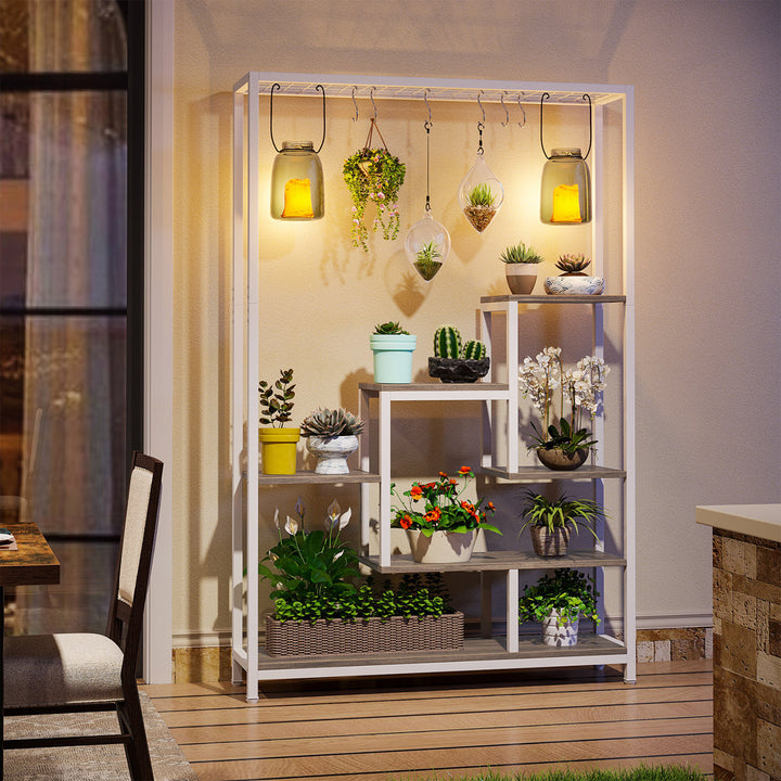 Mahala Rectangular Multi-Tiered Plant Stand Trent Austin Design® Color: White/Begie